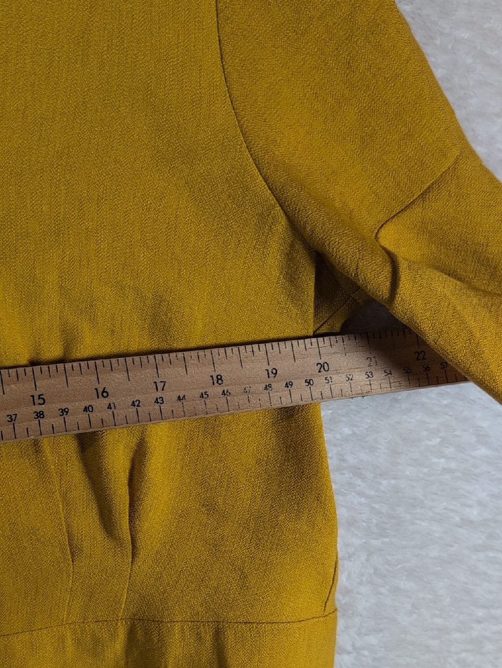 535-Tricotto Mustard Yellow Button-Front Cropped Button Down - Picture 4 of 5